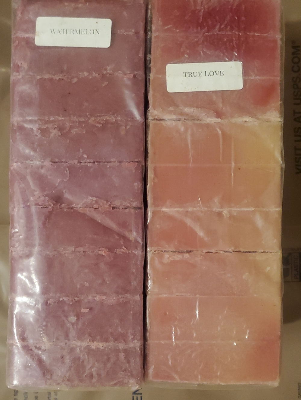 2 Soap loaves of 2x9=18 natural soap bars True Love + Watermelon for @Bogiron